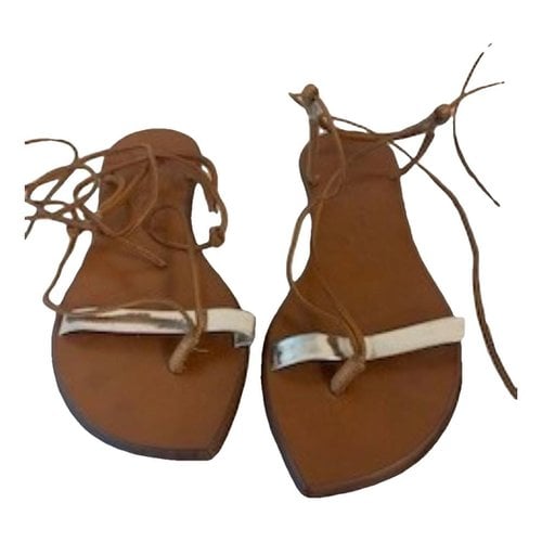 Pre-owned Robert Clergerie Leather Sandal In Camel