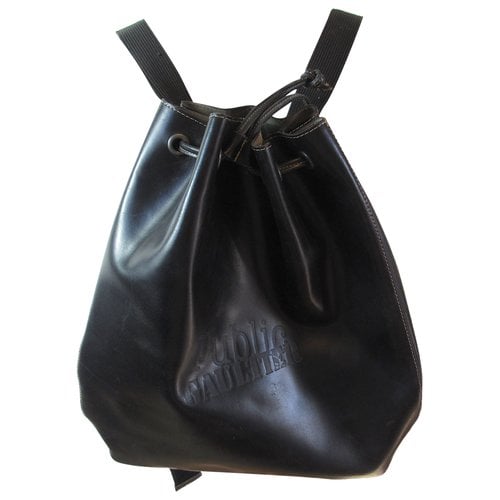 Pre-owned Jean Paul Gaultier Leather Backpack In Black