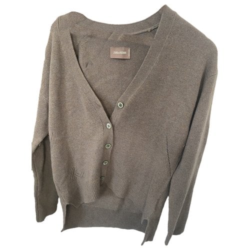 Pre-owned Zadig & Voltaire Cashmere Cardigan In Brown