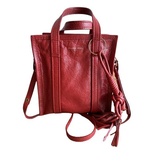 Pre-owned Balenciaga Bazar Bag Leather Handbag In Red