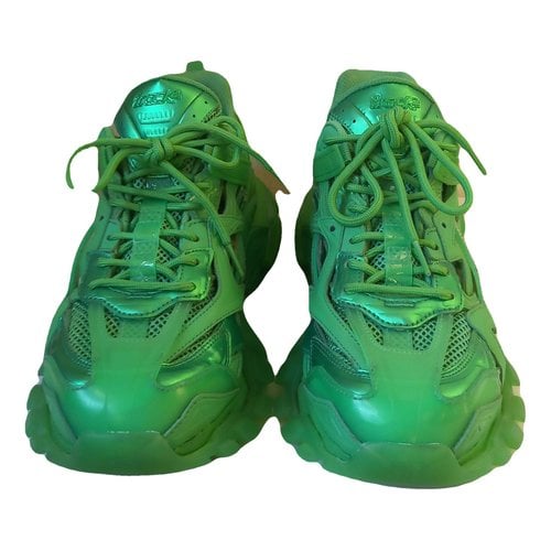 Pre-owned Balenciaga Track Vegan Leather Trainers In Green