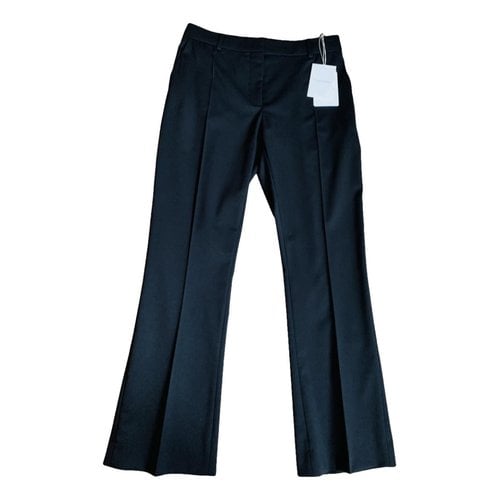 Pre-owned Valentino Wool Straight Pants In Black