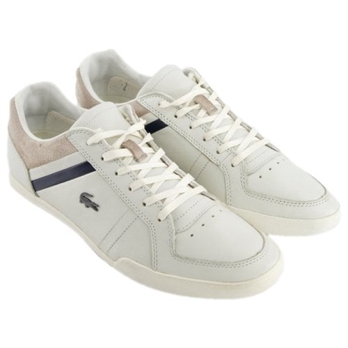 Pre-owned Lacoste Leather Trainers In Grey