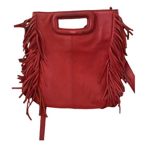 Pre-owned Maje Sac M Leather Crossbody Bag In Red