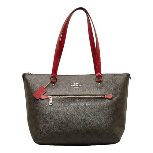 Pre-owned Coach Cloth Tote In Brown