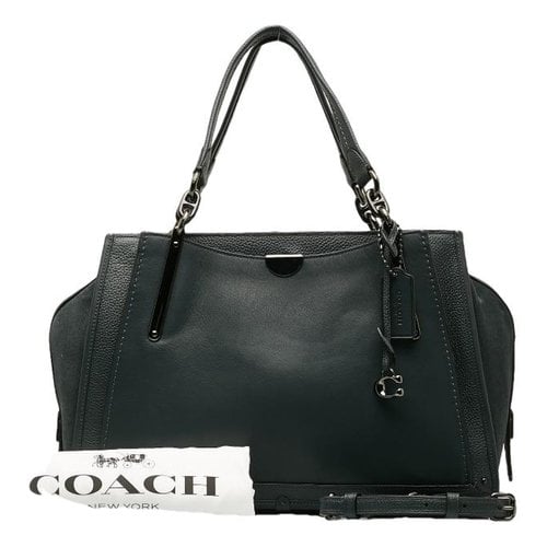 Pre-owned Coach Leather Tote In Green