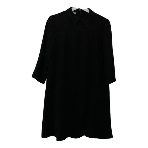 Pre-owned Prada Silk Mini Dress In Black