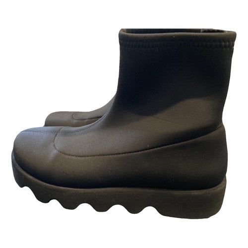 Pre-owned Issey Miyake Ankle Boots In Black