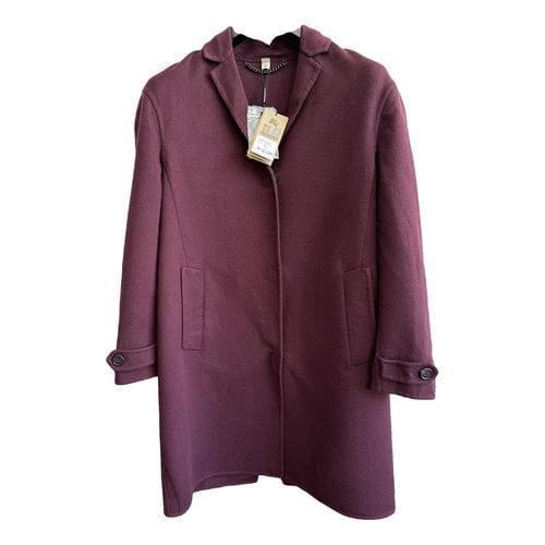Pre-owned Burberry Cashmere Coat In Burgundy