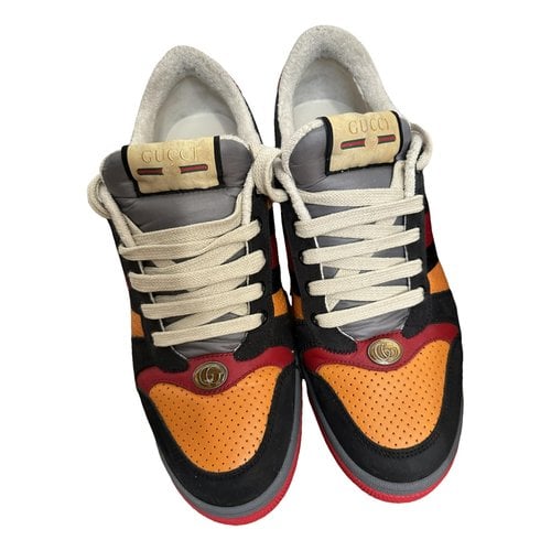 Pre-owned Gucci Screener Leather Low Trainers In Orange