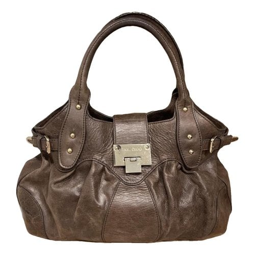 Pre-owned Jimmy Choo Leather Handbag In Brown