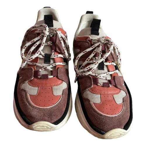 Pre-owned Isabel Marant Kindsay Leather Trainers In Pink