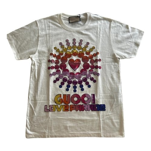 Pre-owned Gucci Glitter T-shirt In White