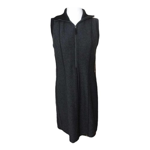 Pre-owned Marc Cain Wool Mid-length Dress In Grey