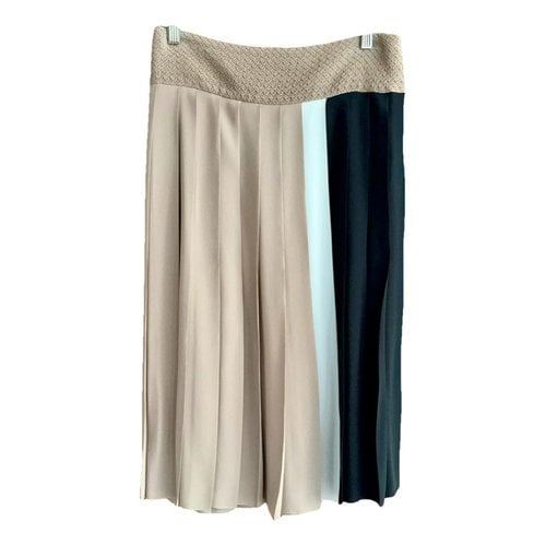 Pre-owned N°21 Silk Mid-length Skirt In Beige