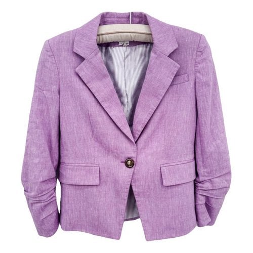 Pre-owned Veronica Beard Linen Blazer In Pink