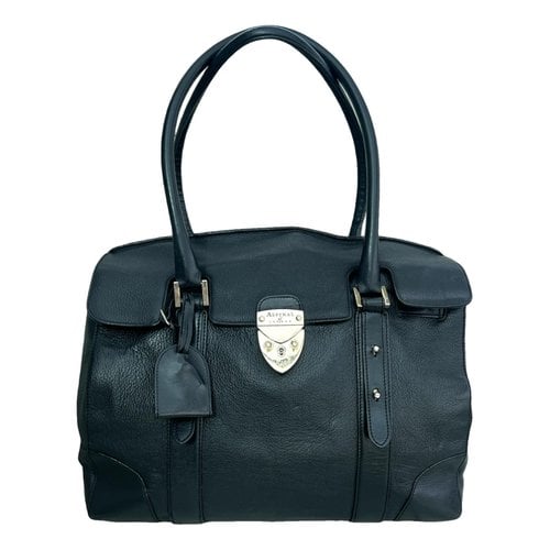 Pre-owned Aspinal Of London Leather Satchel In Black