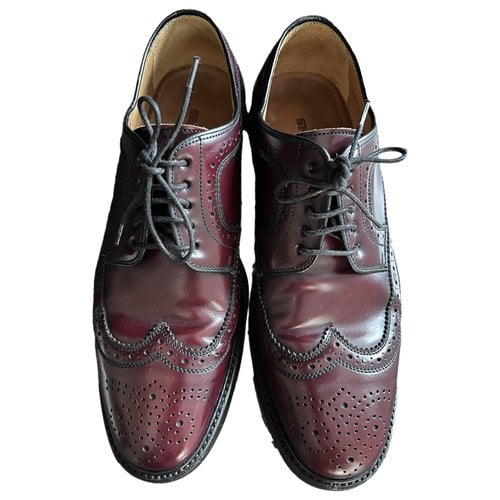 Pre-owned Sebago Leather Lace Ups In Burgundy