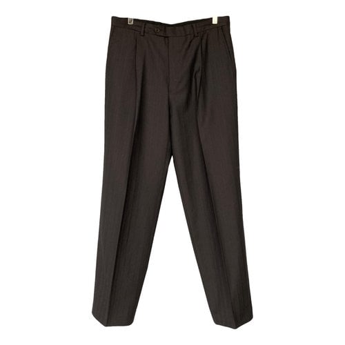 Pre-owned Valentino Wool Trousers In Brown