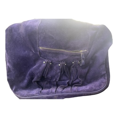 Pre-owned Longchamp Leather Handbag In Purple
