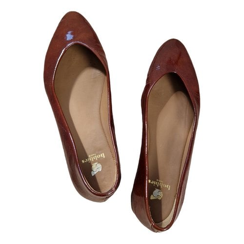 Pre-owned Bobbies Leather Ballet Flats In Brown