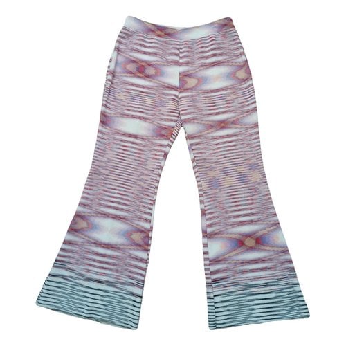 Pre-owned Missoni Wool Straight Pants In Multicolour