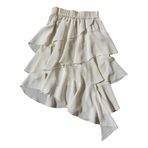 Pre-owned Isabel Marant Étoile Silk Mid-length Skirt In White