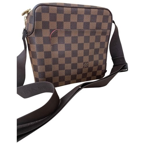 Pre-owned Louis Vuitton Olav Cloth Satchel In Brown