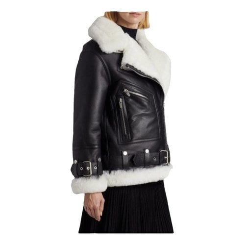 Pre-owned The Arrivals Leather Biker Jacket In Black
