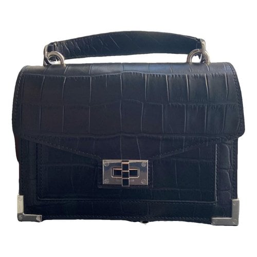 Pre-owned The Kooples Emily Leather Handbag In Black