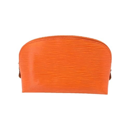 Pre-owned Louis Vuitton Leather Clutch Bag In Orange