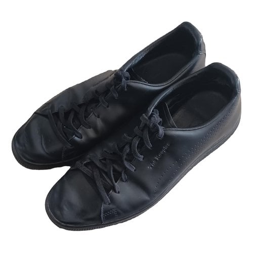 Pre-owned The Kooples Leather Low Trainers In Black