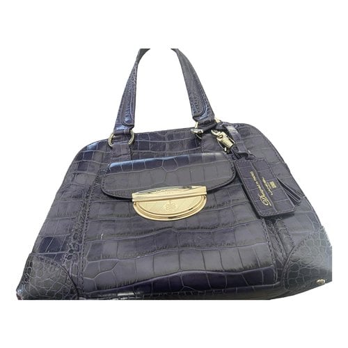 Pre-owned Lancel Adjani Patent Leather Handbag In Purple