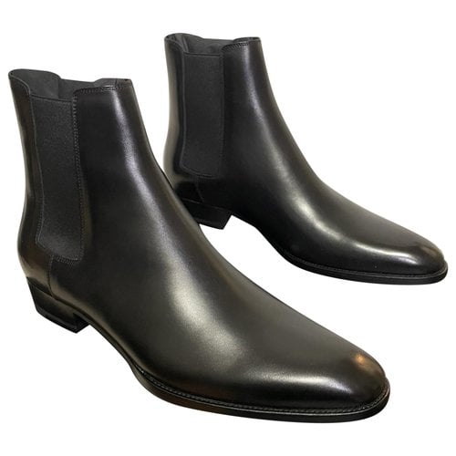 Pre-owned Saint Laurent Pony-style Calfskin Boots In Black
