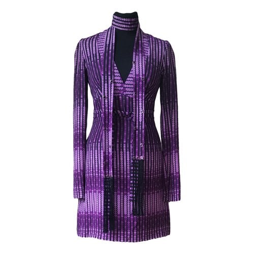 Pre-owned Gucci Silk Mid-length Dress In Purple