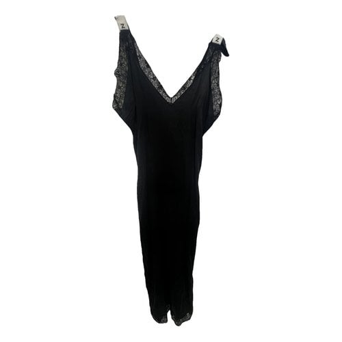 Pre-owned Philipp Plein Silk Mid-length Dress In Black
