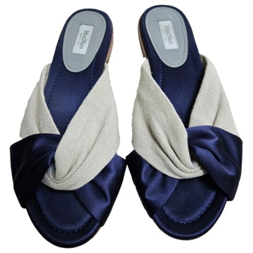 Pre-owned Max Mara Cloth Sandal In Navy
