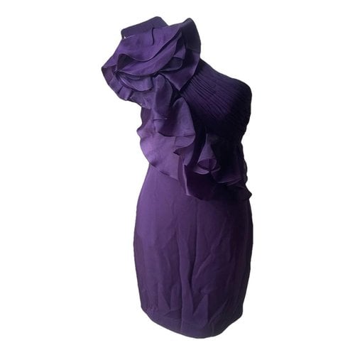 Pre-owned Marchesa Notte Silk Dress In Purple