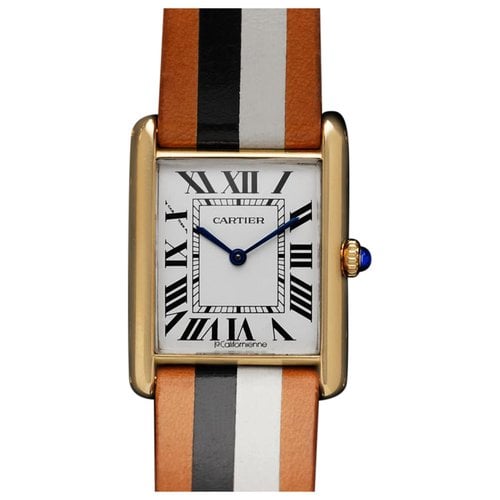Pre-owned Cartier Gold Watch In White