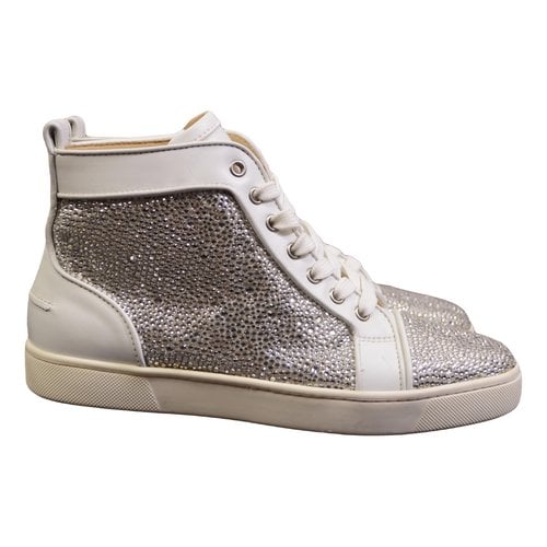 Pre-owned Christian Louboutin Louis Leather Trainers In White