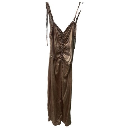Pre-owned Magda Butrym Silk Mid-length Dress In Metallic