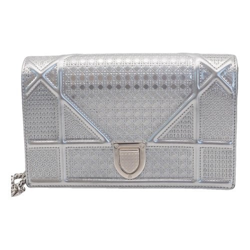 Pre-owned Dior Ama Patent Leather Crossbody Bag In Silver