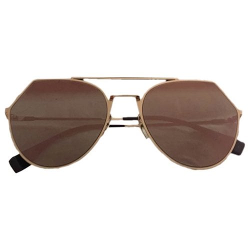 Pre-owned Fendi Aviator Sunglasses In Metallic
