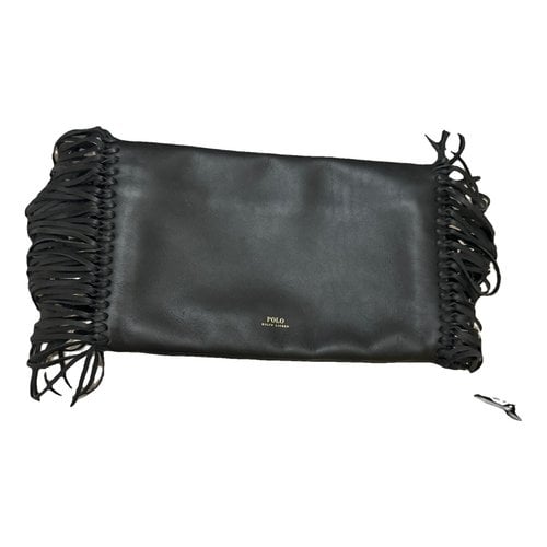 Pre-owned Polo Ralph Lauren Leather Handbag In Black