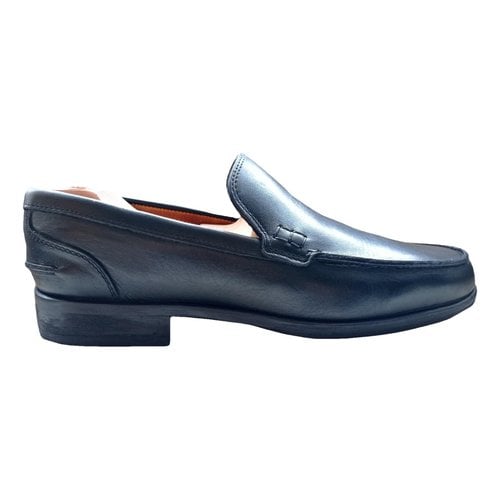 Pre-owned Vibram Leather Flats In Black