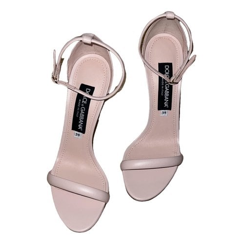 Pre-owned Dolce & Gabbana Leather Sandal In Pink