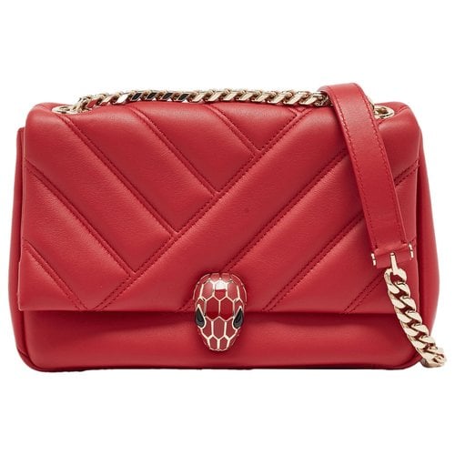 Pre-owned Bvlgari Leather Handbag In Red