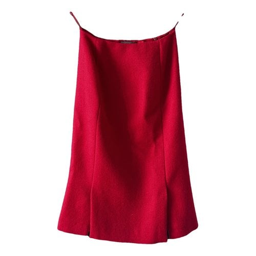 Pre-owned Prada Wool Mid-length Skirt In Red