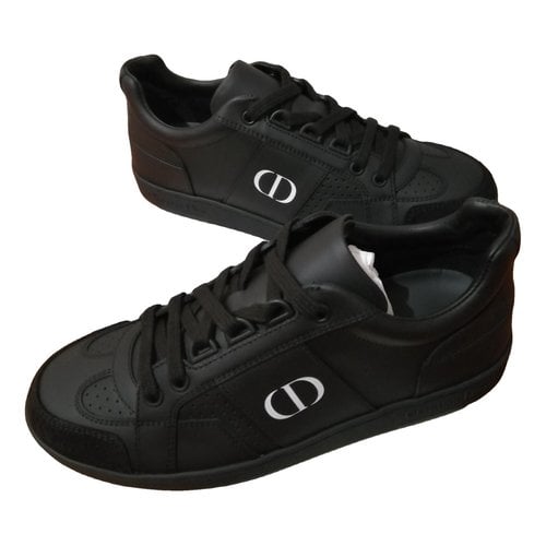 Pre-owned Dior Star Leather Trainers In Black