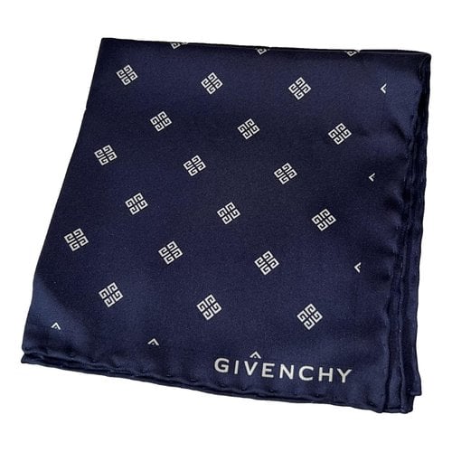 Pre-owned Givenchy Silk Scarf & Pocket Square In Blue